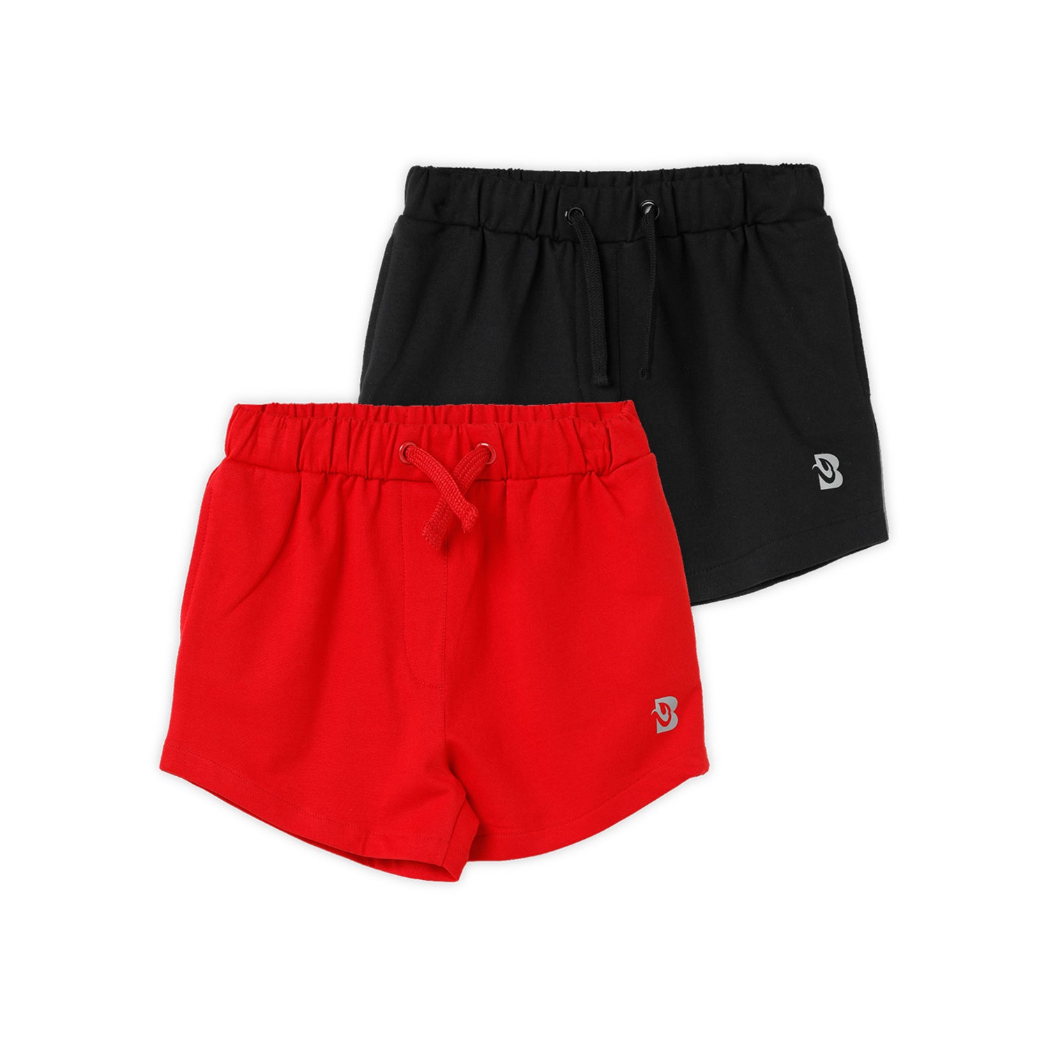 Blissberry Cotton Trendy Shorts for Girls Bbk-aw-b22 Black/red