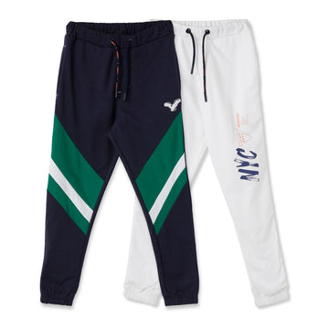 Claziboys Cotton Joggers for boys Pack of 2 pcs Clz-aw-jg-11-j-12 Cbo Navy/white