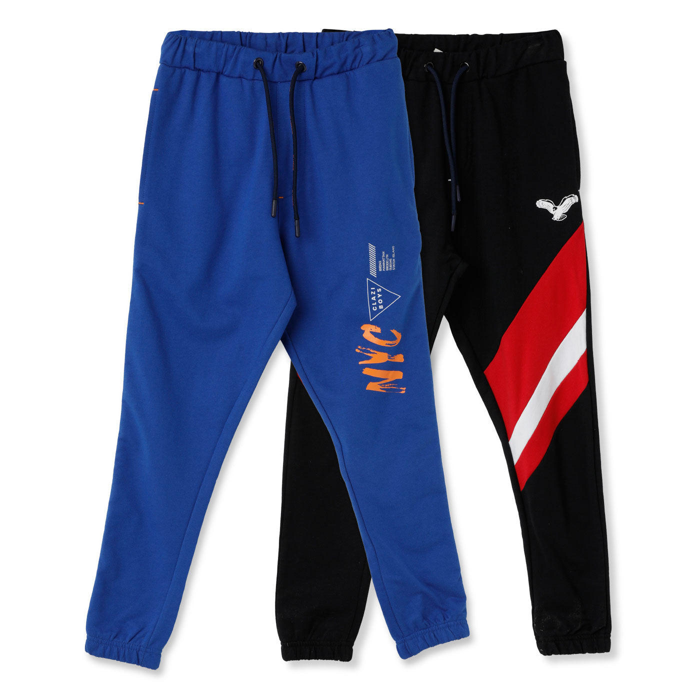 Claziboys Cotton Joggers for boys Pack of 2 pcs Clz-aw-jg-11-j-12 Cbo Black/blue