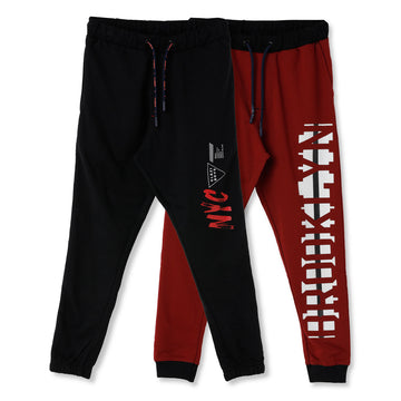 Claziboys Cotton Joggers for boys Pack of 2 pcs Clz-aw-jg-11-j-12 Cbo Red/black