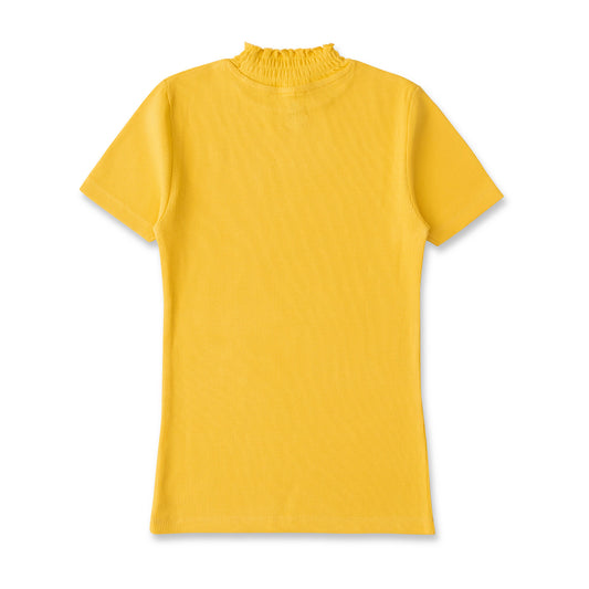 Blissberry Casual Solid Fashion Tops For Girls-BBK-2X2-T-03 Yellow