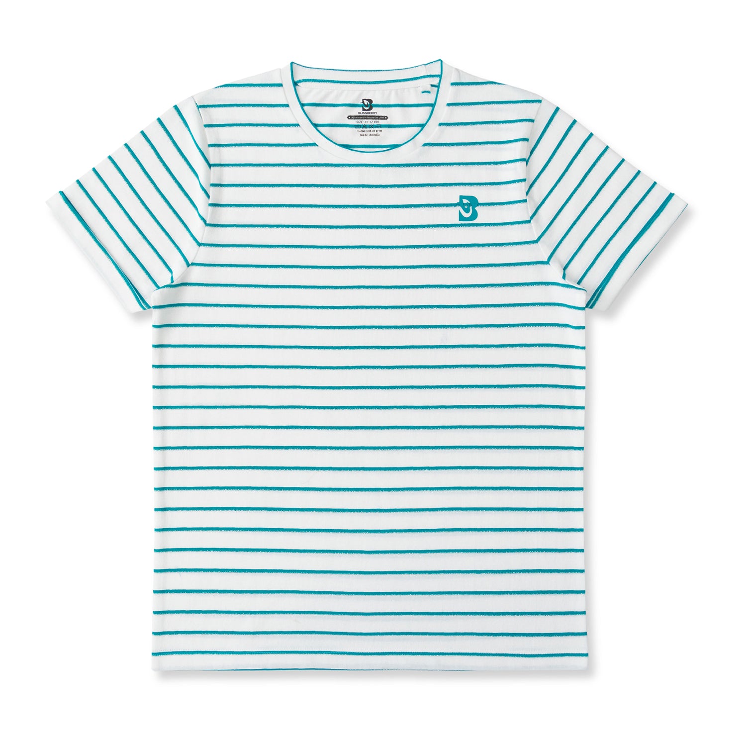 Blissberry Casual Striped Fashion Tops For Girls-BBK-YDT-01 AQUA-MINI