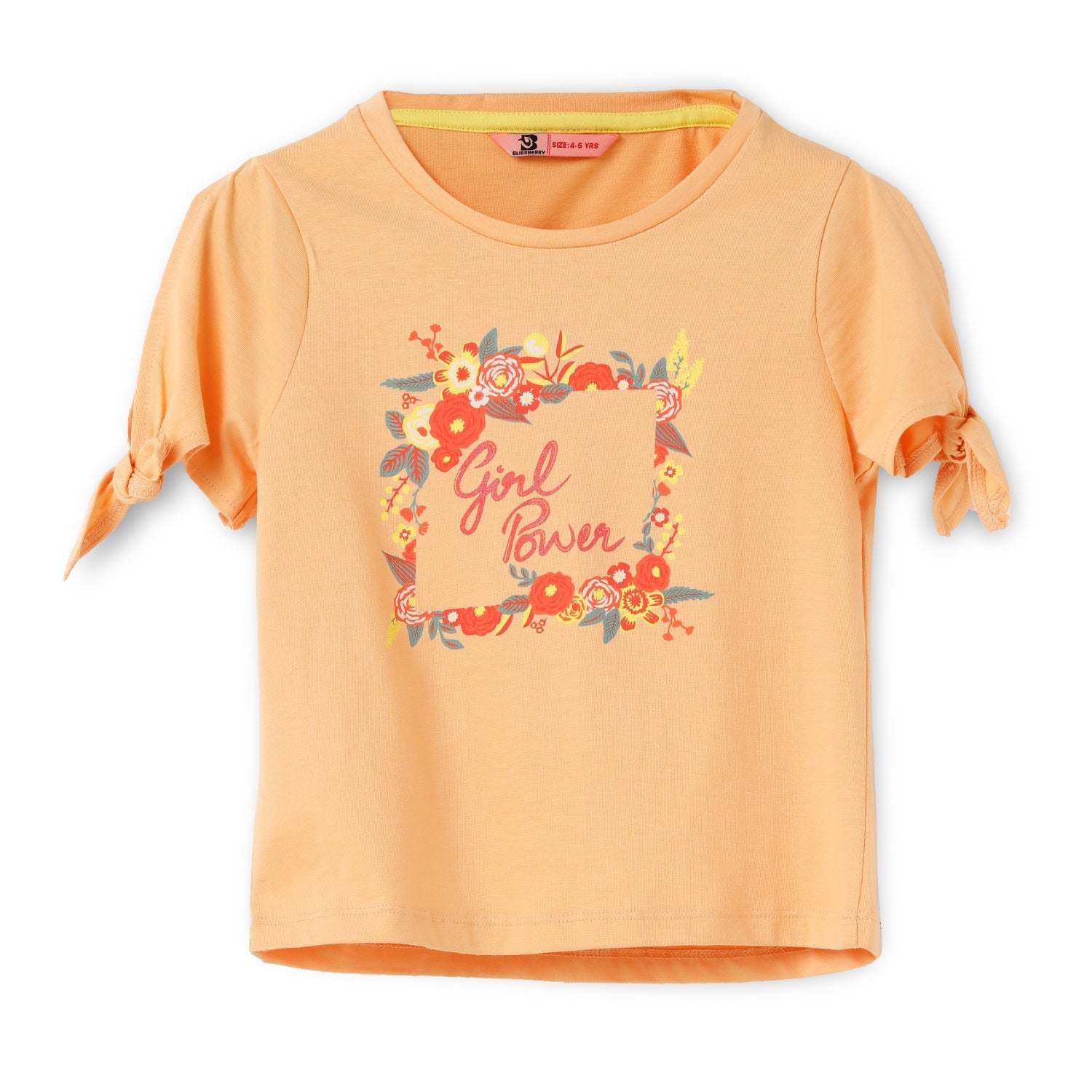 Blissberry Cotton Round Neck Tees for Girls Bbk-aw-t-02 Pink