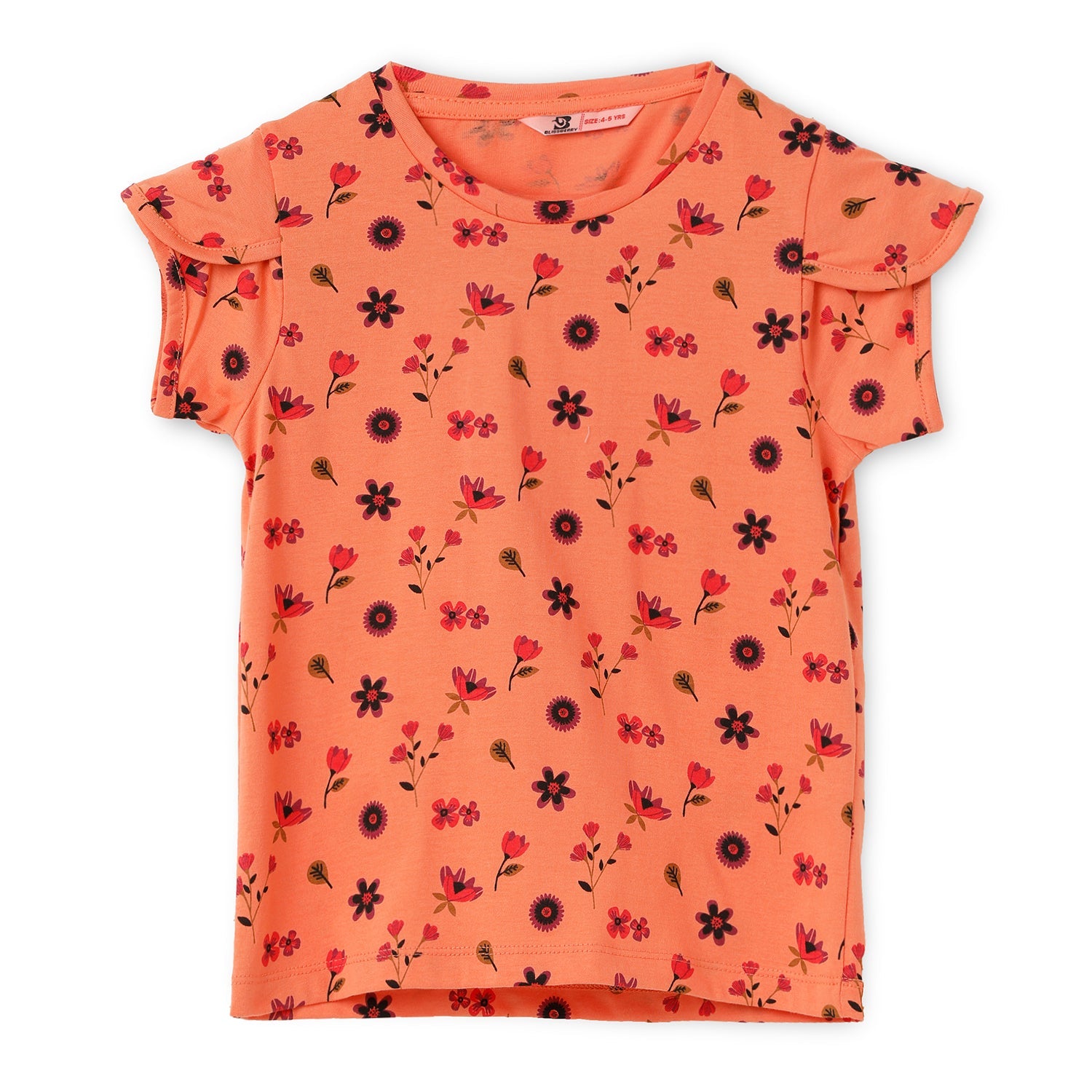 Blissberry Cotton Round Neck Tees for Girls Bbk-aw-t-03 Pink