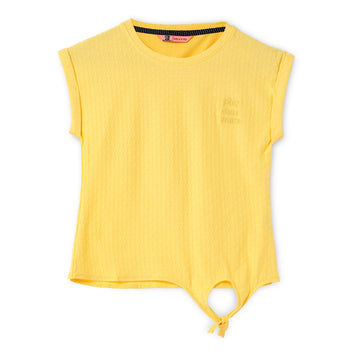 Blissberry Cotton Round Neck Tees for Girls Bbk-aw-t-05 Yellow