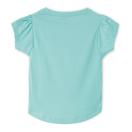 Blissberry Cotton Round Neck Tees for Girls Bbk-aw-t01 Blue