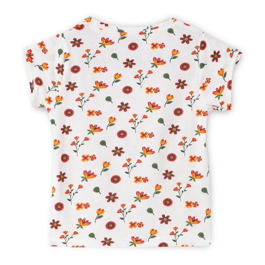 Blissberry Cotton Round Neck Tees for Girls Bbk-aw-t-03 White