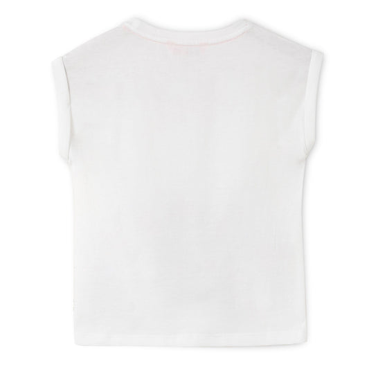 Blissberry Cotton Round Neck Tees for Girls Bbk-aw-t-04 White