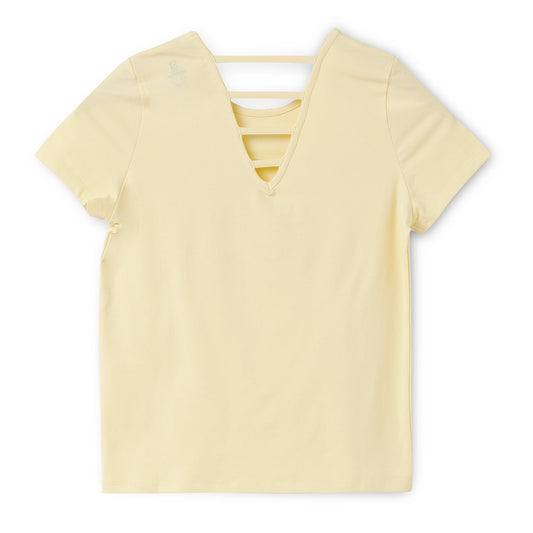 Blissberry Cotton Round Neck Tees for Girls Bbk-aw-t15 Yellow