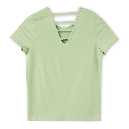 Blissberry Cotton Round Neck Tees for Girls Bbk-aw-t15 Green