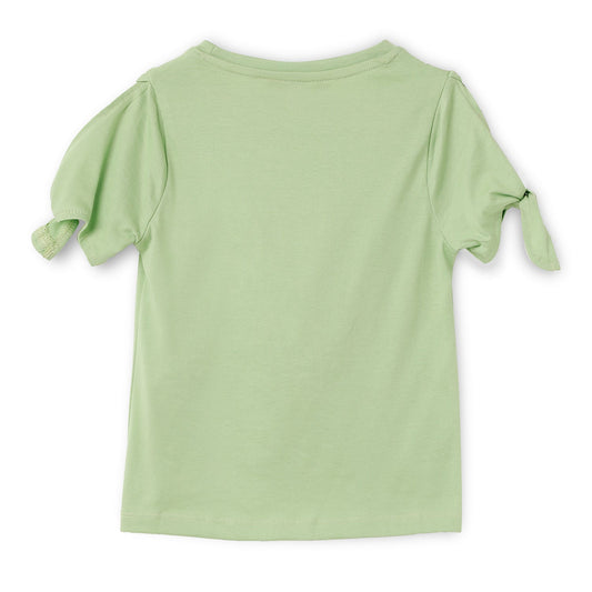 Blissberry Cotton Round Neck Tees for Girls Bbk-aw-t-02 Green