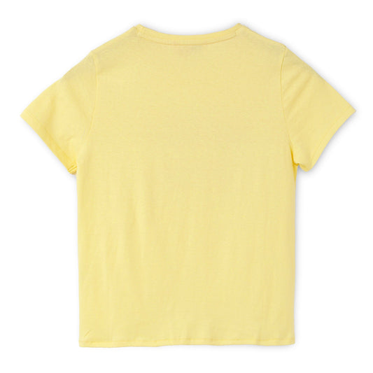 Blissberry Cotton Round Neck Tees for Girls Bbk-aw-t21 Yellow