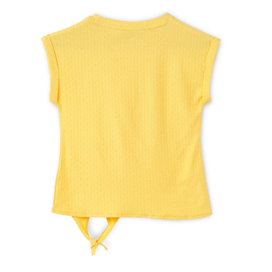 Blissberry Cotton Round Neck Tees for Girls Bbk-aw-t-05 Yellow