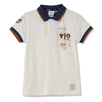 Kiddokio Cotton Polos for boys Kdk-aw-t-05 Off White