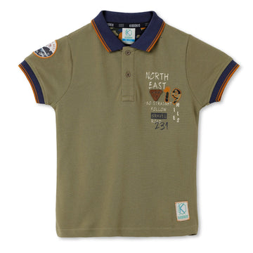 Kiddokio Cotton Polos for boys Kdk-aw-t-05 Green