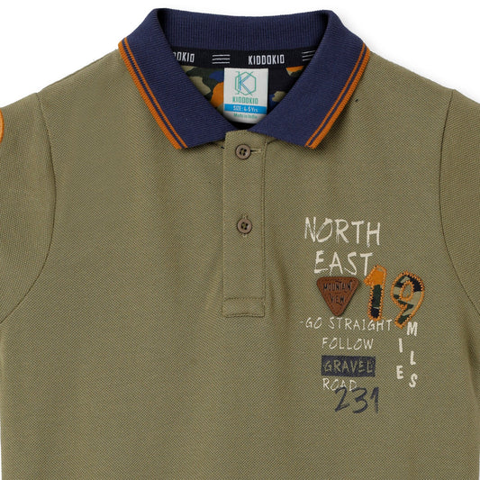 Kiddokio Cotton Polos for boys Kdk-aw-t-05 Green