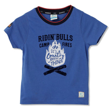 Kiddokio Round Neck Cotton T-shirt for boys Kdk-aw-t-01 Blue