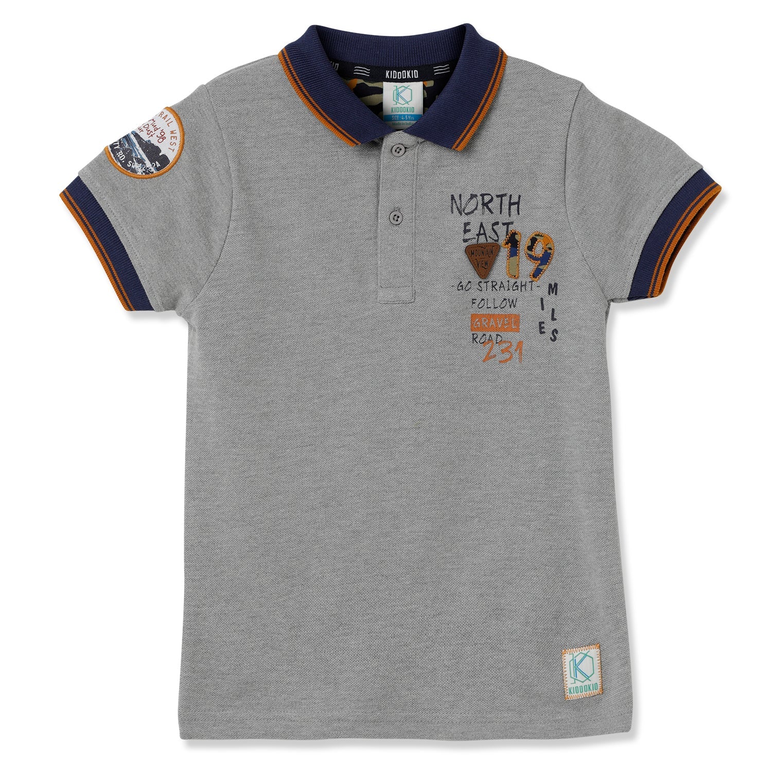 Kiddokio Cotton Polos for boys Kdk-aw-t-05 Grey