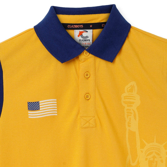 Claziboys Cotton Polo T Shirt for boys Clz-aw-p-07 Yellow