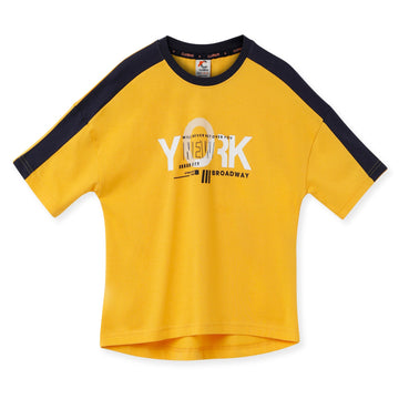 Claziboys Cotton Round Neck T Shirt for boys Clz-aw-t-01 Yellow