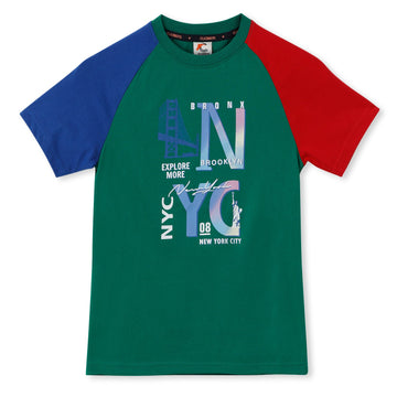 Claziboys Cotton Round Neck T Shirt for boys Clz-aw-t-02 Green