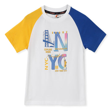 Claziboys Cotton Round Neck T Shirt for boys Clz-aw-t-02 White