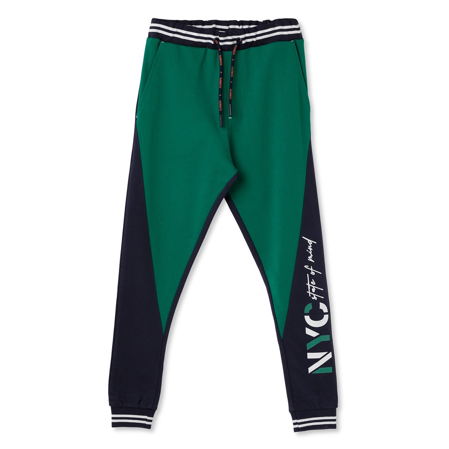 Claziboys Cotton Joggers for boys Clz-aw-jg-13 Green/blue