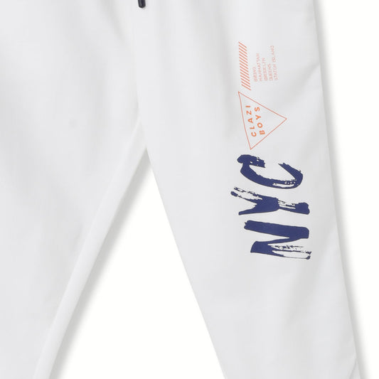 Claziboys Cotton Joggers for boys Clz-aw-jg-12 White