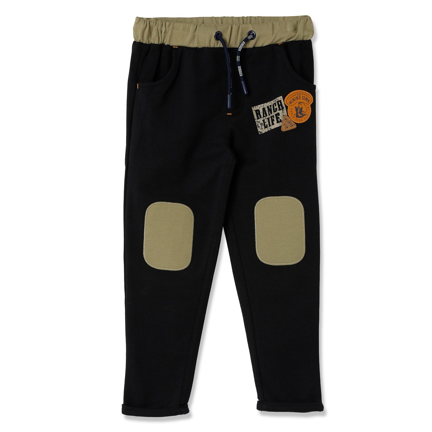 Kiddokio Cotton Joggers for boys Kdk-aw-tr-09 Black