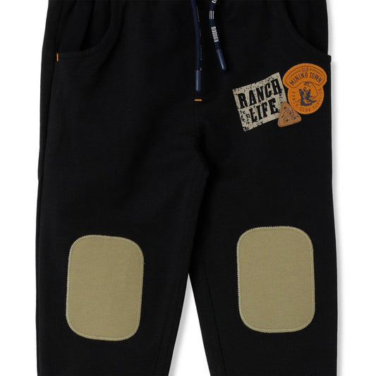 Kiddokio Cotton Joggers for boys Kdk-aw-tr-09 Black