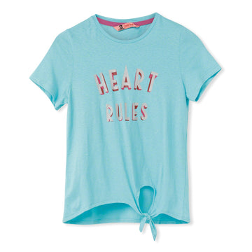 Blissberry Cotton Round Neck Tees for Girls Bbk-aw-t21 Blue